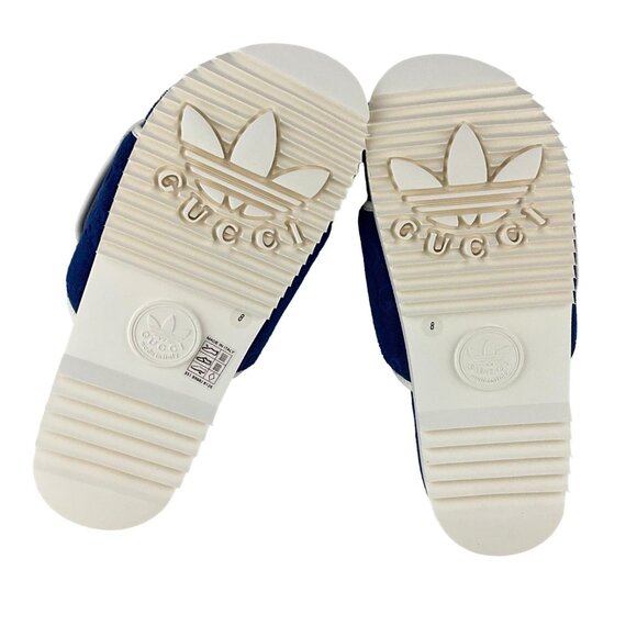 NWT Gucci x Adidas Men\'s GG Platform Sandal Blue Cotton Sponge Sz 8 main image 6